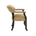 Rylie Captains Chair, Black Finish With Sand Vegan Leather - Image 5