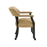 Rylie Captains Chair, Black Finish With Sand Vegan Leather - Image 4