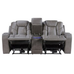 Daniel Triple Power Home Theater Leather Reclining Console Loveseat, Built-in Speakers, Heat And Massage - Image 8