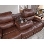 Keily Sofa, Manual Reclining, Drop-down Console, Brown - Image 2