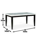 Westby White Marble Top Dining Table - Image 5