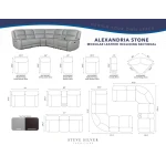 Alexandria Leather 6-piece Power Reclining Set, Stone - Image 12
