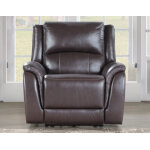 Alexandria Leather Power Recliner, Chocolate