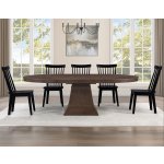 Vaughn 5-piece 60-96″ W/2-18 Leaves Dining Set, Coffee & Black Finish - Image 33