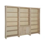 72 Inch High Bookshelfs (x3 bookshelf units) w/pair of bookcase doors - SH-322D