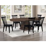 Vaughn 5-piece 60-96″ W/2-18 Leaves Dining Set, Coffee & Black Finish - Image 4
