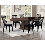 Vaughn 5-piece 60-96″ W/2-18 Leaves Dining Set, Coffee & Black Finish - Image 5