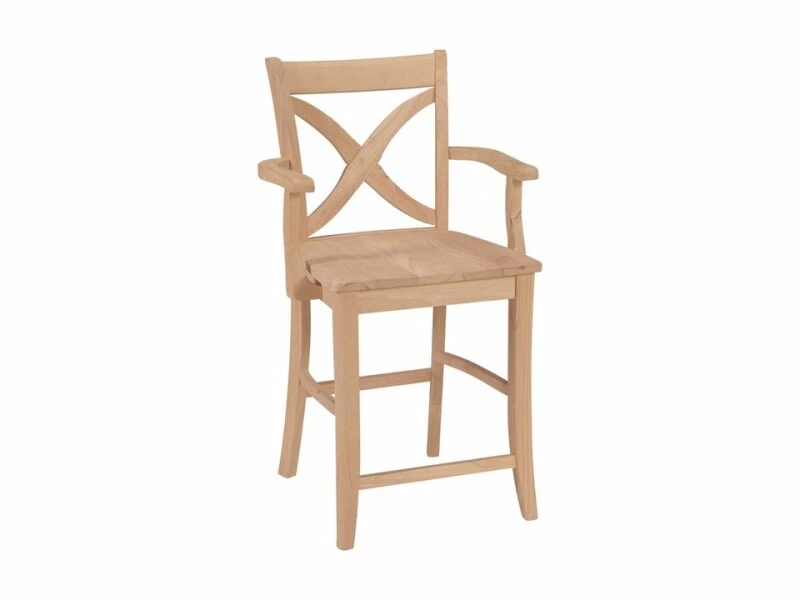 764b1f3d00295c7031888276162a1f71 24'' Vineyard Arm Counter Stool - Image 1
