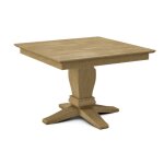 Build Your Own Pedestal Table w/42" Square Top w. Reverse Bevel Edge