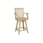 24'' Mission Swivel Counter Stool w/Arms