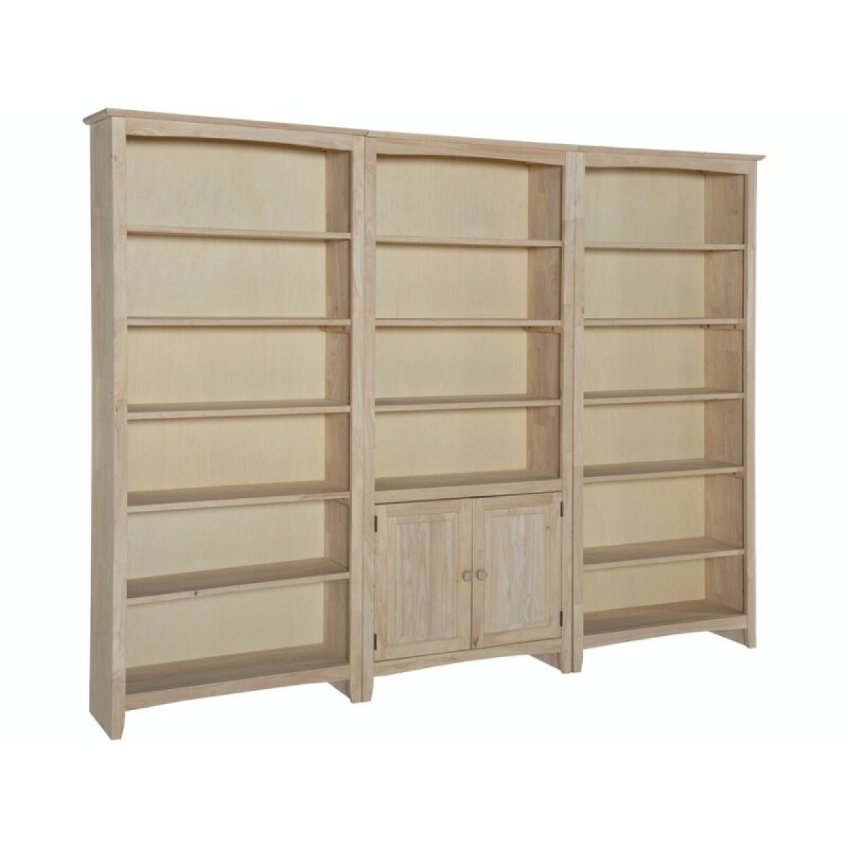 f68f38489b7dbd4d432658ffcafa8395 72 Inch High Bookshelfs (x3 bookshelf units) w/pair of bookcase doors - SH-3227LSF - Image 1