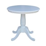 Dining Essentials - 30'' Round Table Top w/30"H Traditional Pedestal in Pure White