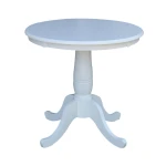 Dining Essentials - 30'' Round Table Top w/30"H Traditional Pedestal in Pure White