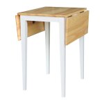 Dining Essentials - Small Drop Leaf Leg Table in Natural & White - Image 4