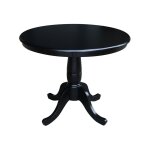Dining Essentials - 36'' Round Table Top w/30"H Traditional Pedestal in Black