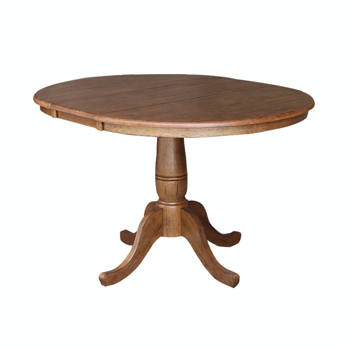 0ba73b6fbecb14e9dded395a24b0c1b5 Dining Essentials - 36" Extension Table Top w/ 36"H Traditional Pedestal w/ Extension in Bourbon Oak - T42-30P/T42-6B - Image 1