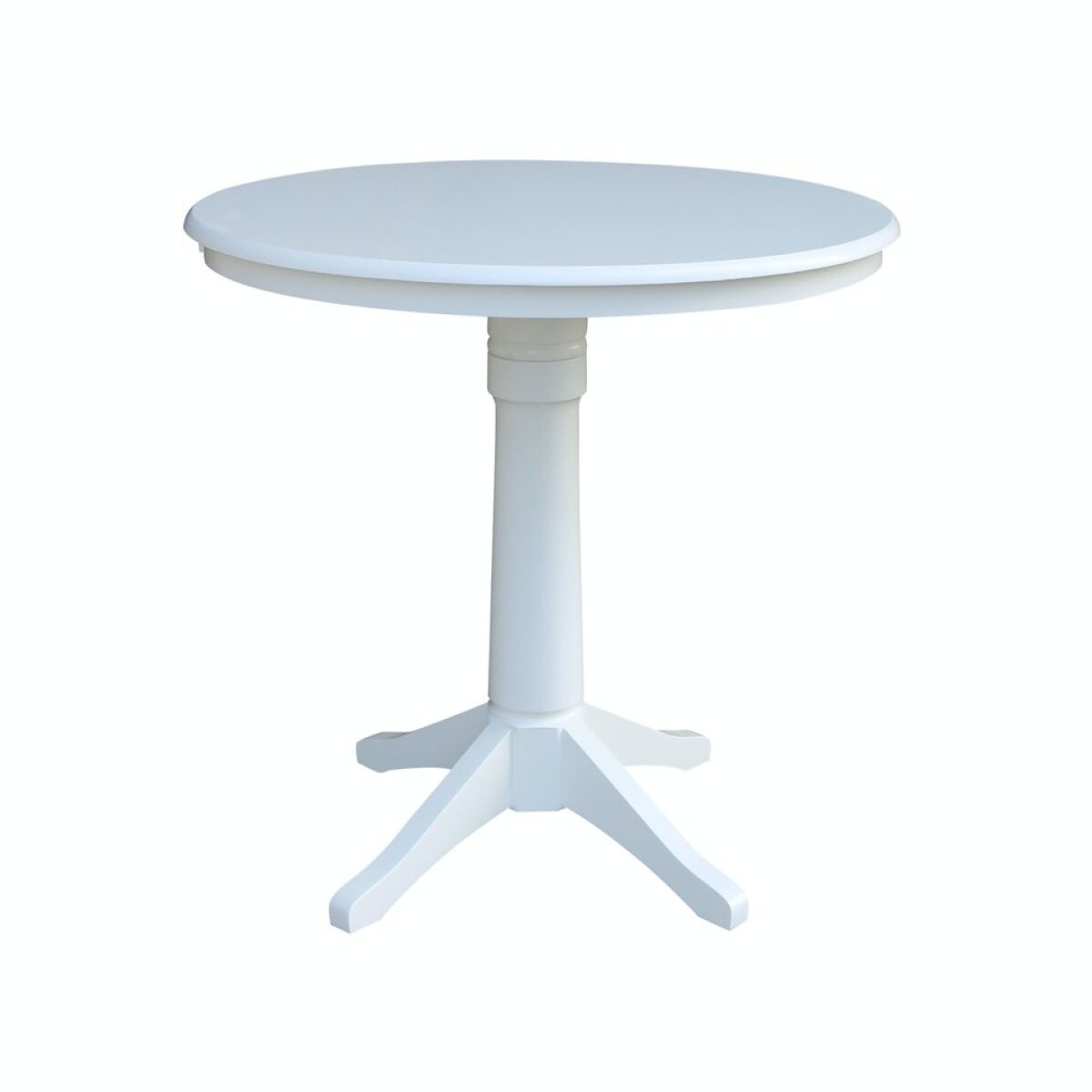 11abee194586cebcc615c91f3cbf9c55 Dining Essentials - 36'' Round Table Top w/ 36"H Transitional Pedestal w/ Extension in Pure White - Image 1