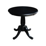 Dining Essentials - 30'' Round Table Top w/30"H Traditional Pedestal in Black