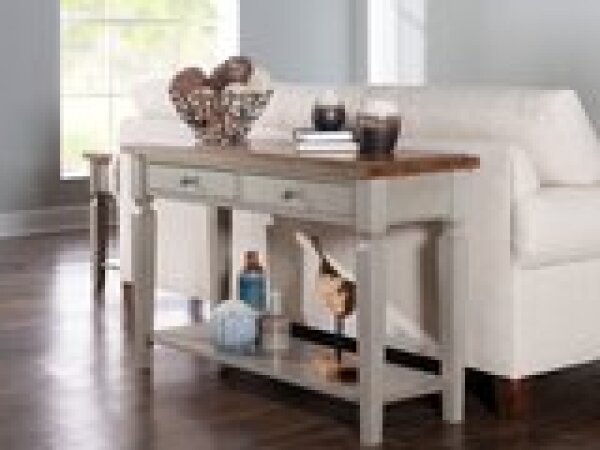 Home Accents - Vista Sofa Table in Hickory & Stone - Image 5