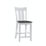 Cosmopolitan Collection - 24'' Ava Stool in Heather Gray & White - Image 5