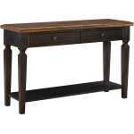 Home Accents - Vista Sofa Table in Hickory & Coal