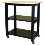Home Accents - Microwave Cart on Wheels in Black & Natural