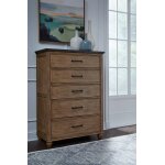 Vista Bedroom - Vista 5 Drawer Chest in Hickory and Coal