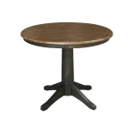 Dining Essentials - 36'' Round Table Top w/30"H Transitional Pedestal in Hickory / Coal