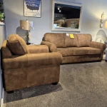 2 Piece Set: 100% Top Grain All Leather Sofa & Chair - Image 2