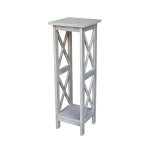 Home Accents - 36''H X Side Plant Stand in Taupe Gray