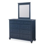 Cottage Bedroom - Nine Drawer Dresser Denim w/ Mirror - BD81-2050