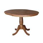 Dining Essentials - 36" Extension Table Top w/ 36"H Traditional Pedestal w/ Extension in Bourbon Oak - T42-36RXT