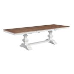 Vista Collection Extension Table Top and Banks Trestle Base in Hickory and Shell - T52-42110XXB