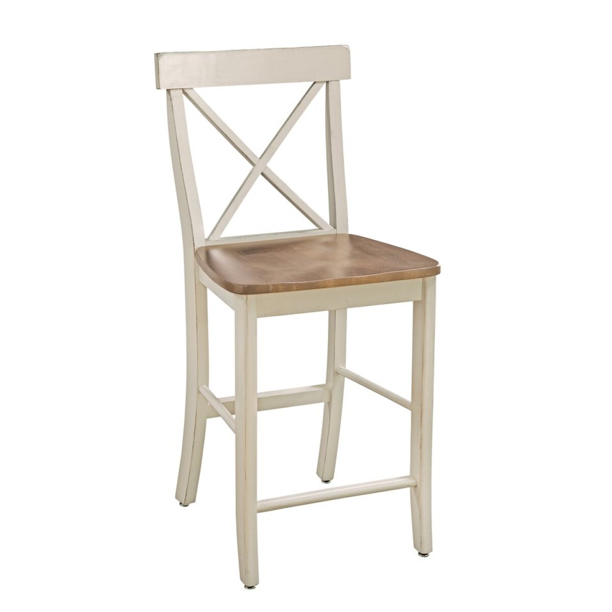 28728bd1dce52dfaa47b2b5872b31e20 Dining Essentials - 24" X-Back Counter Stool in Hickory and Shell - Image 1