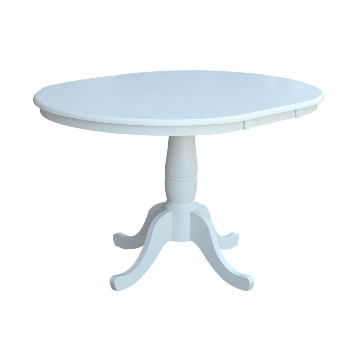2ba3d13e7a4d5416f22a66e72b87863a Dining Essentials - 36" Extension Table Top w/ 30"H Traditional Pedestal in Pure White - Image 1