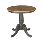 Dining Essentials - 30'' Round Table Top w/30"H Traditional Pedestal in Hickory/Coal