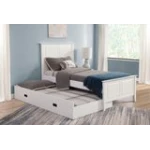 Tykes Bedroom - Pure White Lancaster Twin Trundle Bed - BD08-702TTF - Image 3