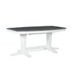 Milano Double Pedestal Extension Table in Heather Gray & White - T05-4096XXT - Image 4