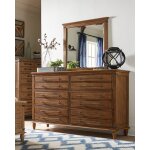 Farmhouse Chic Collection - Six Drawer Dresser in Bourbon and Mirror - BD42-9006