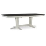Milano Double Pedestal Extension Table in Heather Gray & White - T05-4096XXT - Image 4