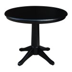 Dining Essentials - 36'' Round Table Top w/30"H Transitional Pedestal in Black