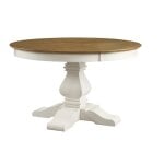 Vista Collection 52" Solid Round Table Top w/ Banks Pedestal Base in Hickory and Shell - T79-52T