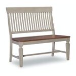 Vista Collection Slat Back Bench in Hickory & Stone - Image 4