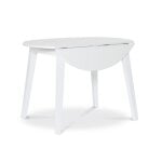 Dining Essentials - 42" Round Drop Leaf Table in Pure White