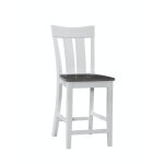 Cosmopolitan Collection - 24'' Ava Stool in Heather Gray & White - Image 3