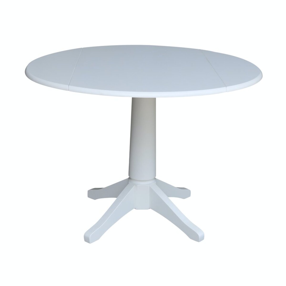 522c55dee237b88963097266c7ce2418 Dining Essentials - 42" Drop Leaf Pedestal Table Top w/30"H Traditional in Pure White - Image 1