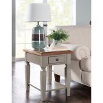 Home Accents - Vista End Table in Hickory & Stone - Image 4