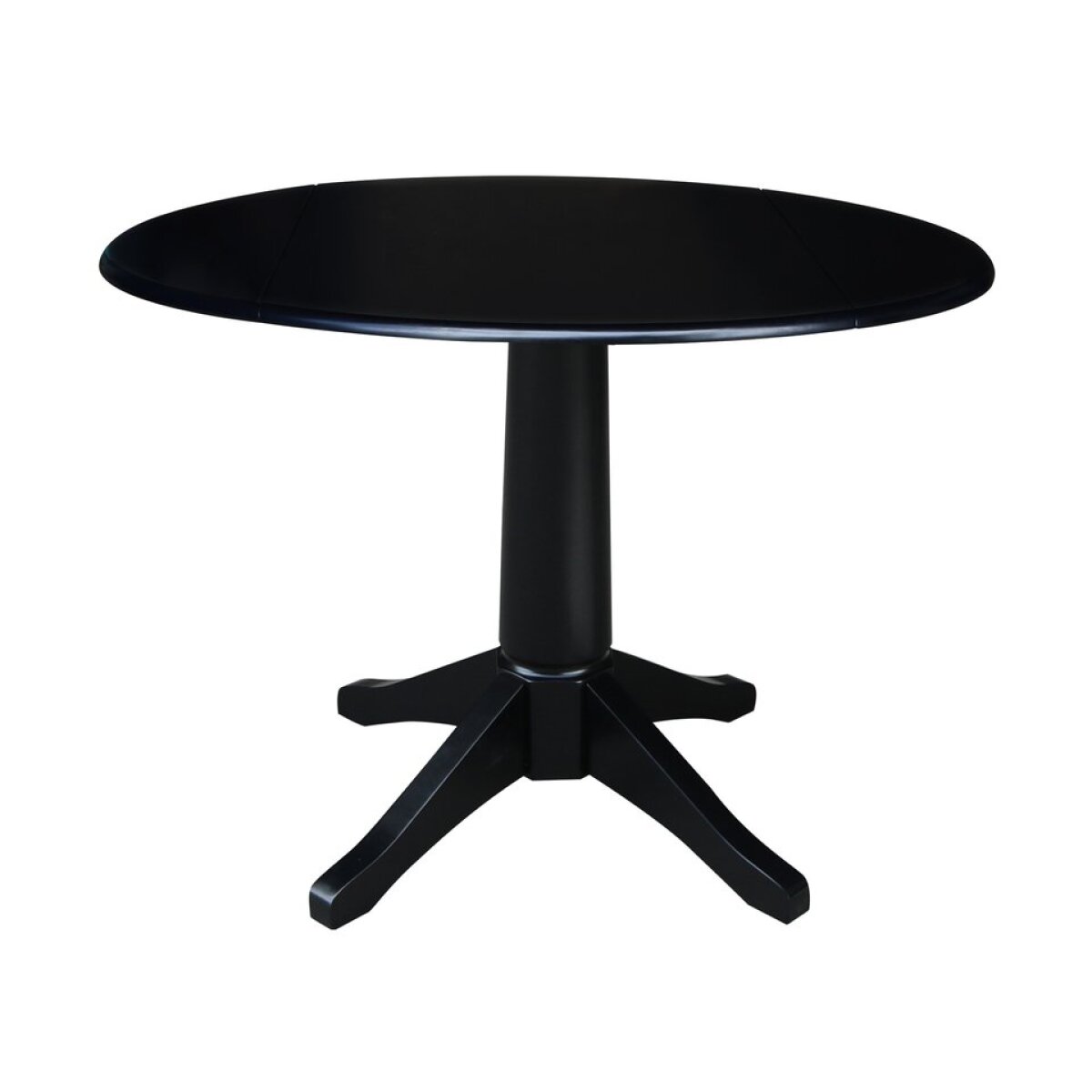 577e70ea3978a9c3bd268b5261f726b1 Dining essentials - 42" Drop Leaf Table Top w/30"H Transitional Pedestal in Black - Image 1