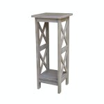 Home Accents - 30''H X Side Plant Stand in Taupe Gray