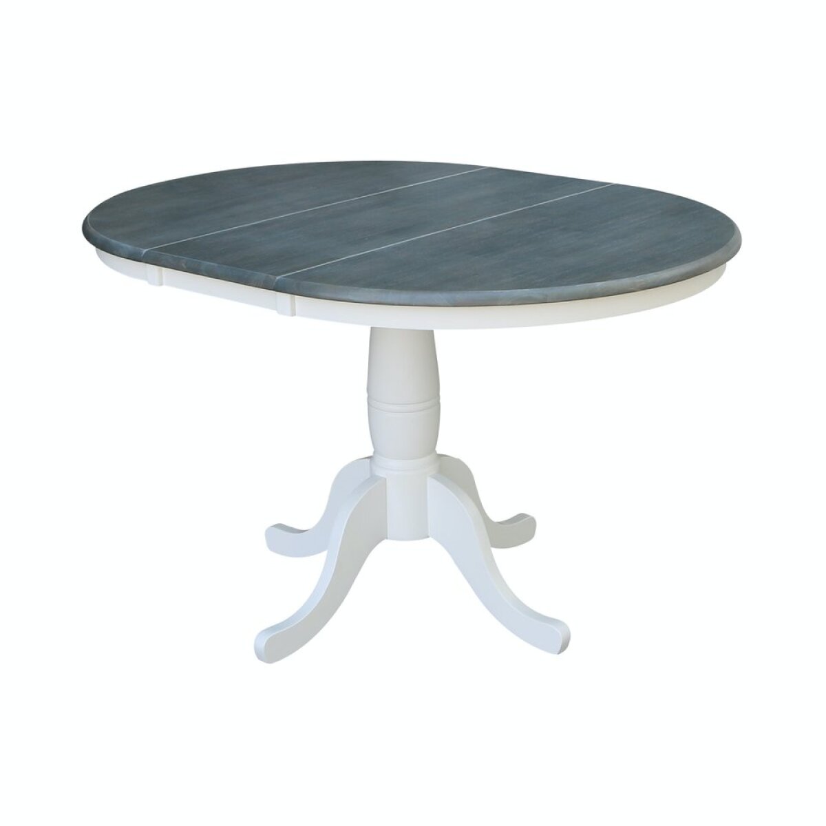 5ada876d9d8eed005fd04fd2d2b45f58 36" Extension Table Top w/ 30"H Traditional Pedestal in Heather Gray & White - Image 1